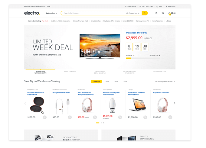 Electro Electronics Store WooCommerce Theme Download